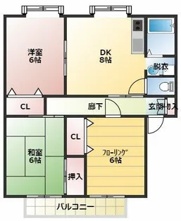 ファミール中B【1階】の間取り