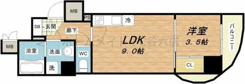 SERENiTE堺筋本町SUD【5階】の間取り