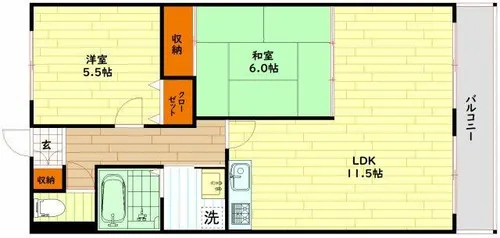 ロイヤルカーサ姫里【2階】の間取り