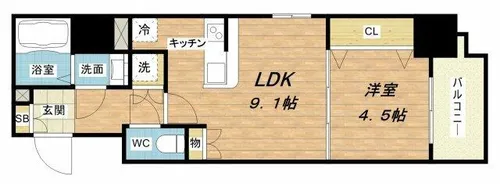 La Douceur梅田East【5階】の間取り