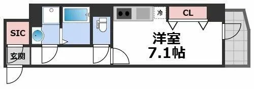 Metrosa谷町六丁目South【7階】の間取り