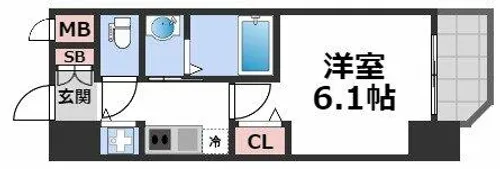 LiveCasa本町【6階】の間取り