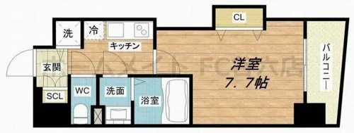 Luxe難波西I【8階】の間取り