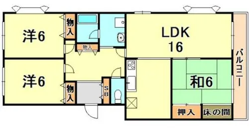ハイツ仏天垣【1階】の間取り
