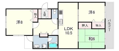 ハイツ仏天垣【1階】の間取り