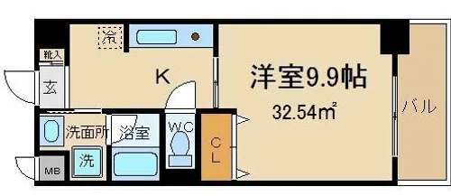 タウンコート幸町【9階】の間取り
