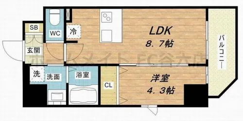 プレサンス難波クチュール【6階】の間取り