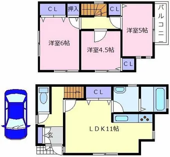 大阪府堺市美原区南余部【一戸建】の間取り