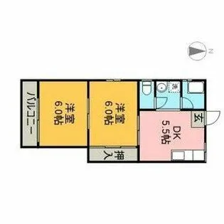 清水コーポ【1階】の間取り