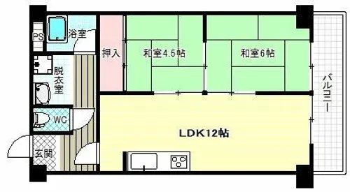 古市グリーンハイツ【3階】の間取り