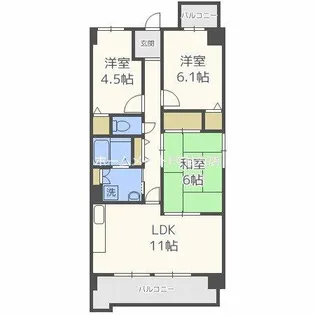 グラマシー立売堀【3階】の間取り