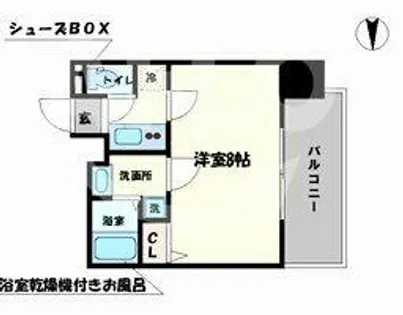 ポルトボヌール南堀江ミラージュ【9階】の間取り