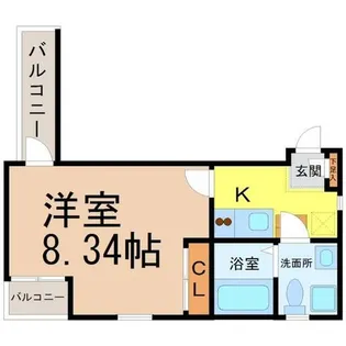 クラウド9コウウン【3階】の間取り
