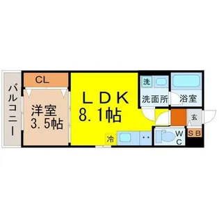 ジュネス内浜町【3階】の間取り