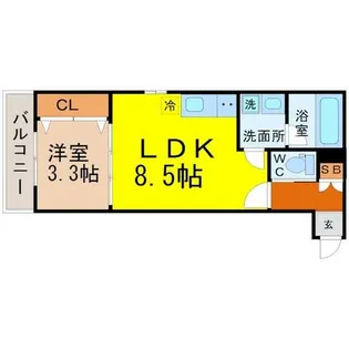 ジュネス内浜町【1階】の間取り