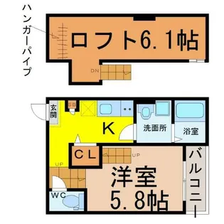 クレール名駅【2階】の間取り