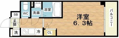 エスリードレジデンス大阪天王寺【5階】の間取り
