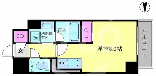 セルン新町【8階】の間取り