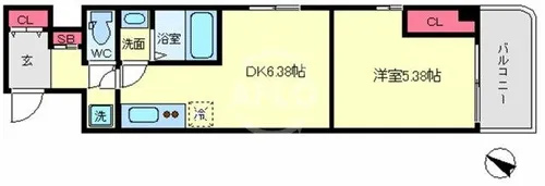 アネールエレ江戸堀【2階】の間取り