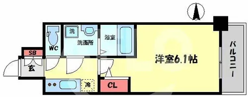 エスリード南森町ラグシス【8階】の間取り