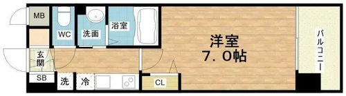 Luxe大阪城南【2階】の間取り