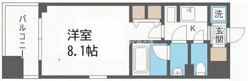 Lasante京橋【6階】の間取り