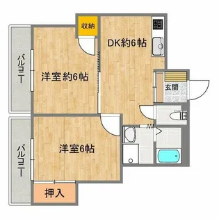 リエス山坂【703号室】の間取り