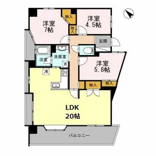 カスタリア阿倍野【8階】の間取り