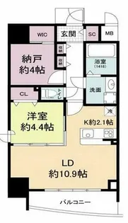 セレニテフラン難波【6階】の間取り