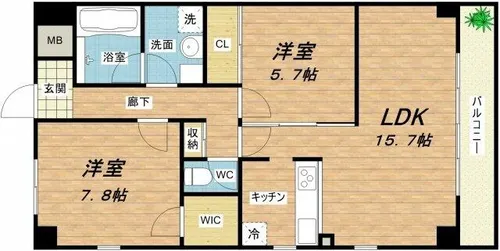 レジディア玉造【11階】の間取り