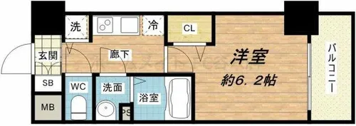 プレサンス北浜パレス【2階】の間取り