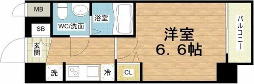 ワールドアイ阿波座WEST【8階】の間取り