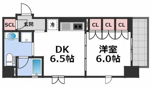 セイワパレス夕陽丘【6階】の間取り