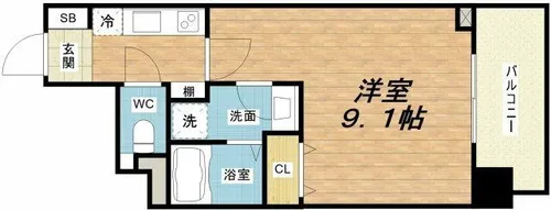 LAFORTⅡ城北公園通【6階】の間取り