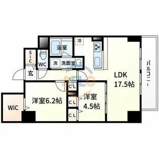 フレール江坂レジデンシャル【8階】の間取り