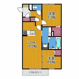 サウスグランツ1号棟【2階】の間取り