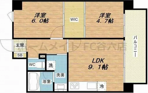 ES-Grande Umedakita【7階】の間取り