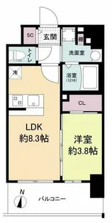 エスリードレジデンス梅田グランゲート【7階】の間取り