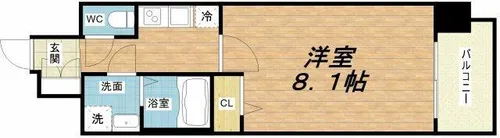レジデンス大阪福島フォルテ【9階】の間取り