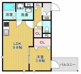 クレール塚本【1階】の間取り