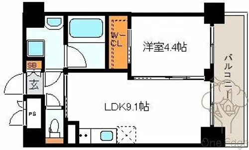 ノルデンハイム天神橋アドバンス【13階】の間取り