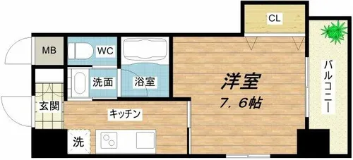 ブリリアン夕陽丘【6階】の間取り