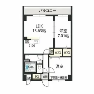 GROOVE上甲子園【5階】の間取り