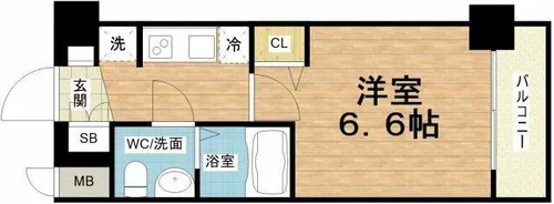 ワールドアイ阿波座WEST【6階】の間取り