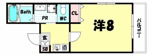 ワコーレヴィータ神戸春日野道【2階】の間取り