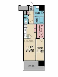 ブレス唐人町駅前【405号室】の間取り