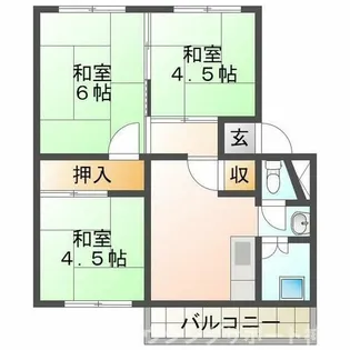 明舞北 2号棟【3階】の間取り
