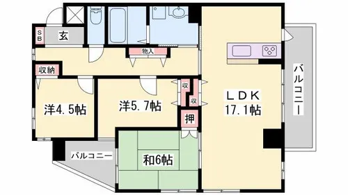 ポルトドールしかま【201号室】の間取り
