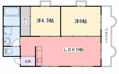 メゾン手柄【4-D号室】の間取り