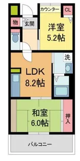 フレール宝塚御殿山5号棟【303号室】の間取り